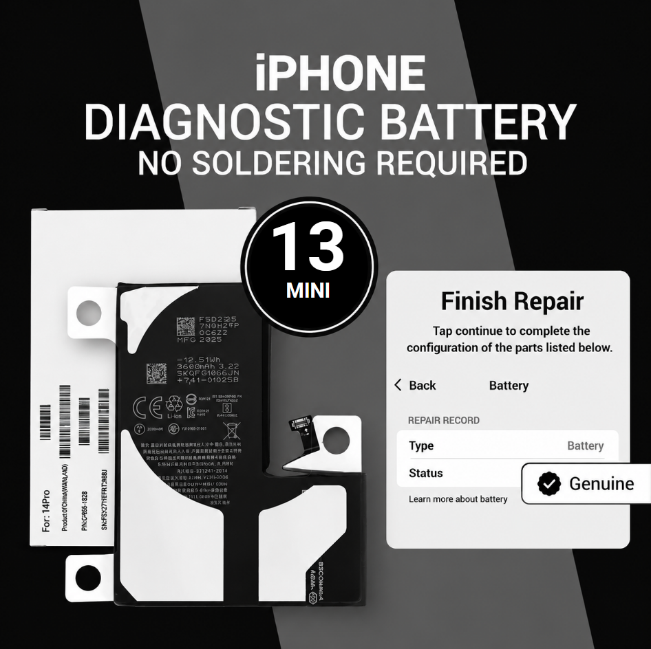 Diagnosable Battery for iPhone 13 Mini with OEM IC and PCB Board, No Pop-Up, No Soldering Required