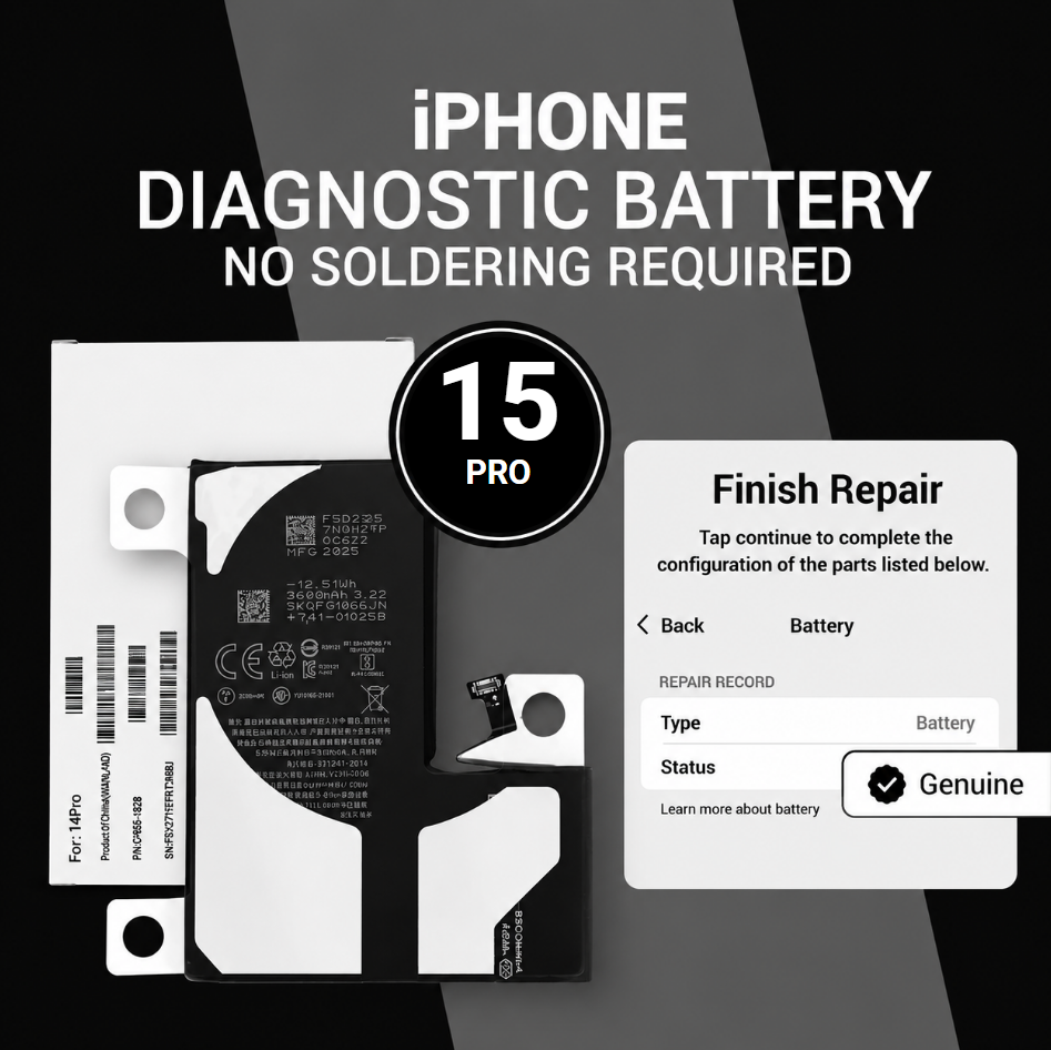 Diagnosable Battery for iPhone 15 Pro with OEM IC and PCB Board, No Pop-Up, No Soldering Required