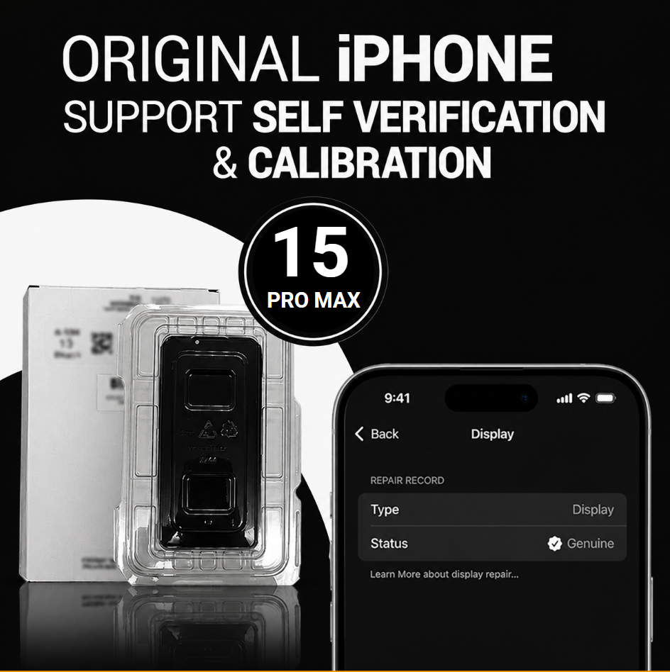 Genuine iPhone 15 Pro Max Service Pack LCD Assembly Black (Calibrate-able) – A2849, A3105, A3106, A3108