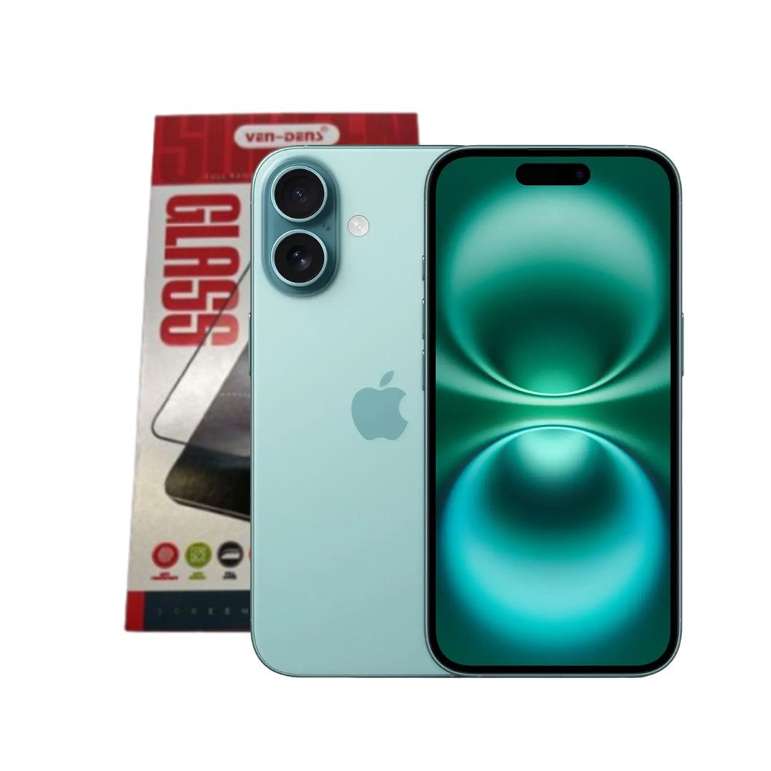 iPhone 16 Plus Full Glue Tempered Glass – Black