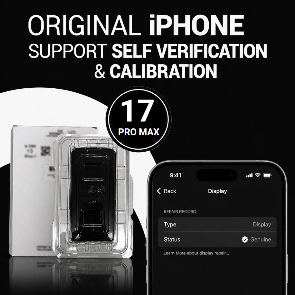 Genuine iPhone 17 Pro Max Service Pack LCD Assembly Black (Calibrate-able) A3525, A3526, A3527