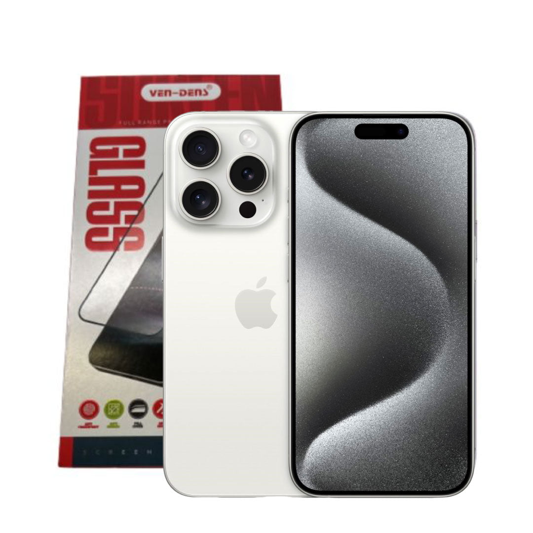 iPhone 15 Plus Full Glue Tempered Glass – Black