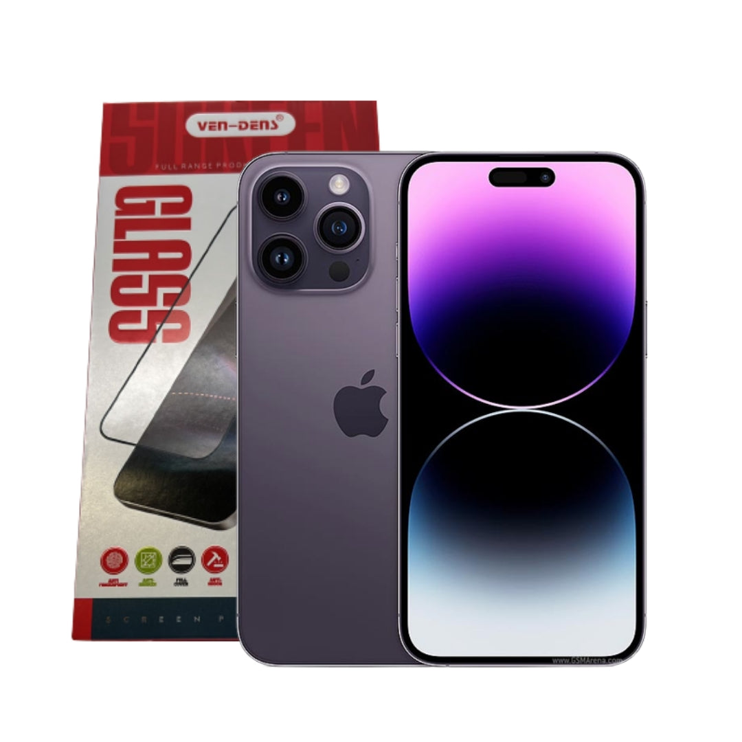 iPhone 14 Pro Max 6.7″ Full Glue Tempered Glass – Black