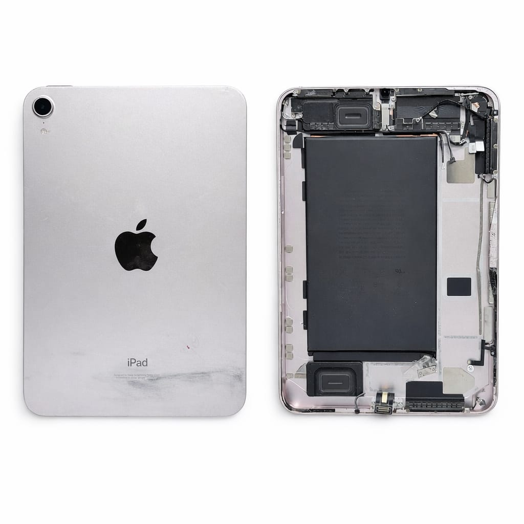 FOR APPLE IPAD MINI 6 ORIGINAL PULL – RECLAIMED BACK HOUSING WITH PARTS & BATTERY – SILVER