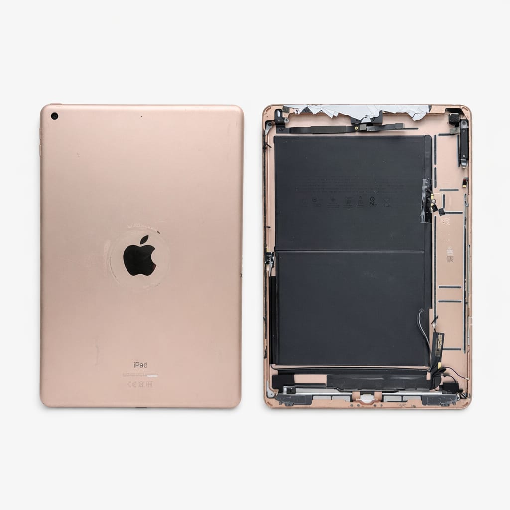 FOR APPLE IPAD 8 ORIGINAL PULL – RECLAIMED BACK HOUSING WITH PARTS & BATTERY – ROSE GOLD