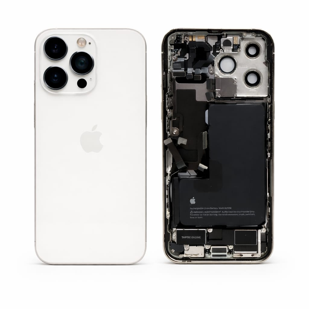 FOR APPLE IPHONE 13 PRO ORIGINAL PULL – RECLAIMED BACK HOUSING WITH PARTS & BATTERY – WHITE