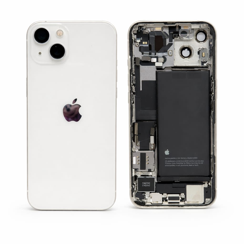 FOR APPLE IPHONE 13 ORIGINAL PULL – RECLAIMED BACK HOUSING WITH PARTS & BATTERY – WHITE