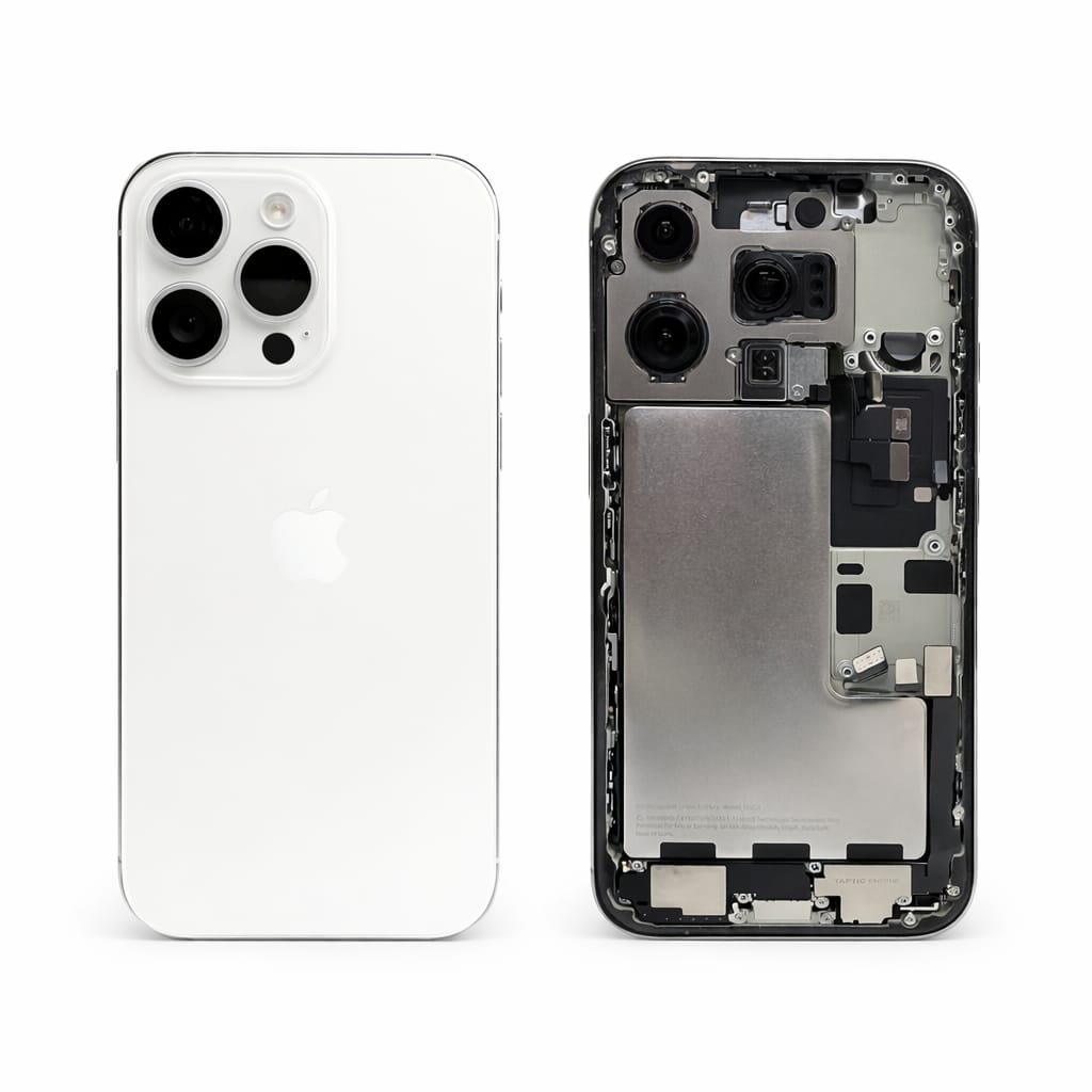 FOR APPLE IPHONE 16 PRO ORIGINAL PULL – RECLAIMED BACK HOUSING WITH PARTS & BATTERY – WHITE