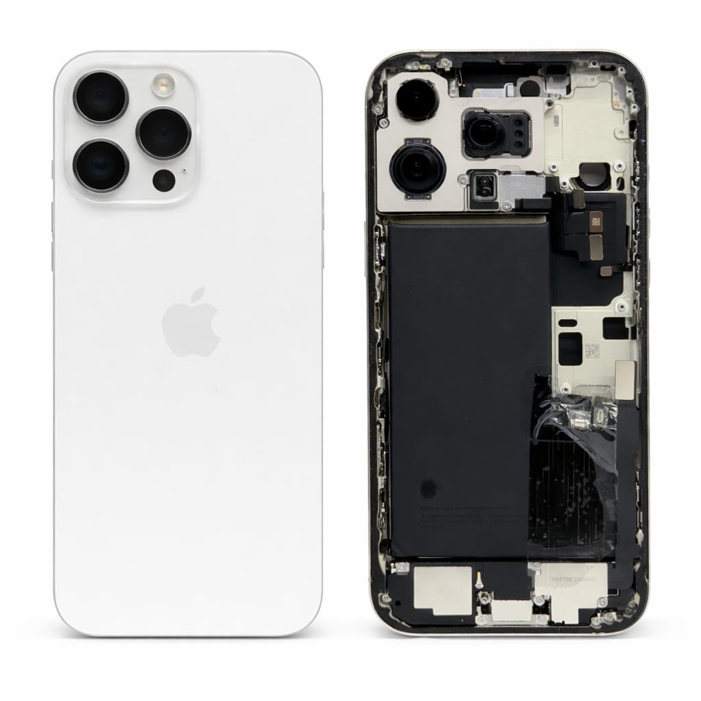FOR APPLE IPHONE 16 PRO MAX ORIGINAL PULL – RECLAIMED BACK HOUSING WITH PARTS & BATTERY – WHITE