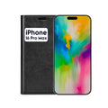 Wallet Flip Case For iPhone 16 Pro Max – Black