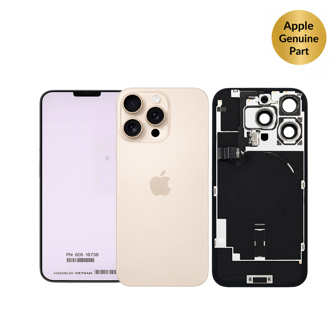 Apple Original Back Glass with MagSafe Magnet & NFC & Flashlight Flex For iPhone 16 Pro Desert Titanium – 661-49557