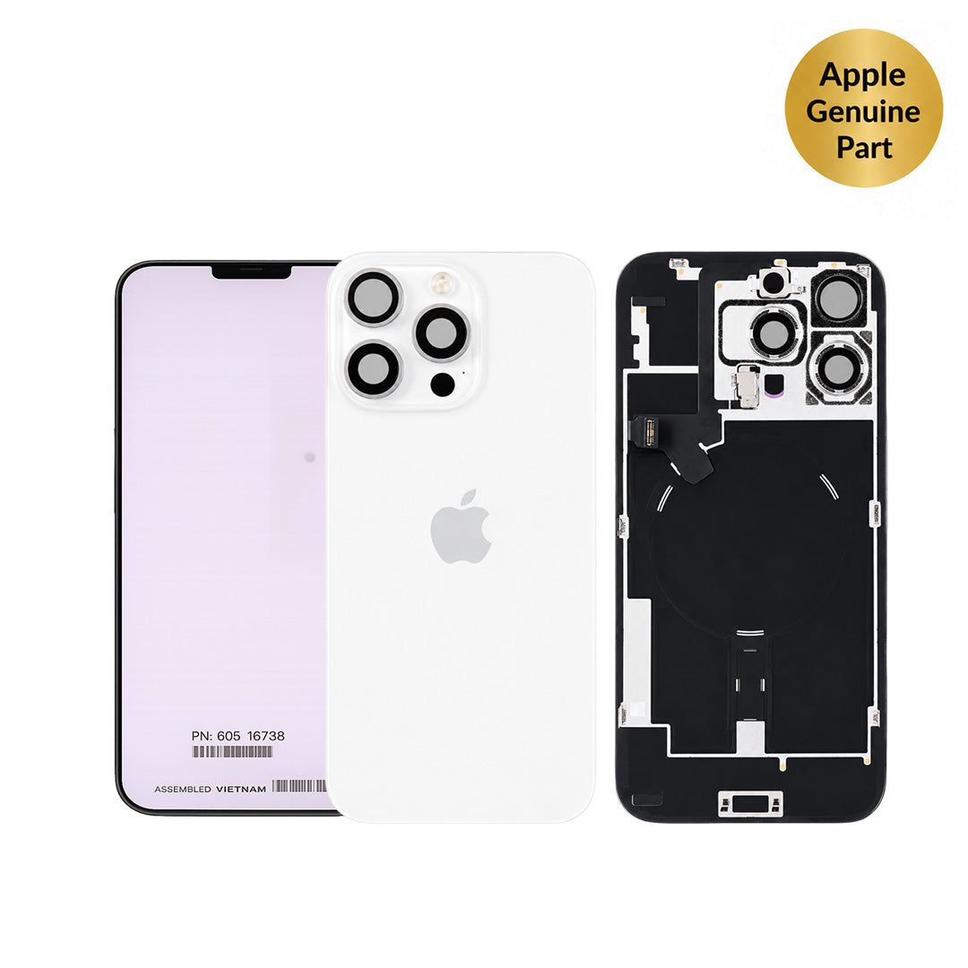 Apple Original Back Glass with MagSafe Magnet & NFC & Flashlight Flex For iPhone 16 Pro White Titanium – 661-42723
