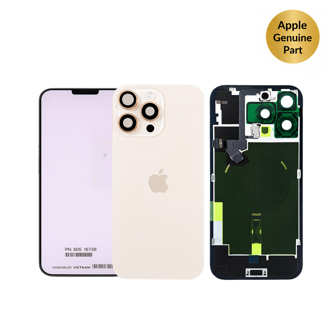 Apple Original Back Glass with MagSafe Magnet & NFC & Flashlight Flex For iPhone 16 Pro Max Desert Titanium – 661-44960