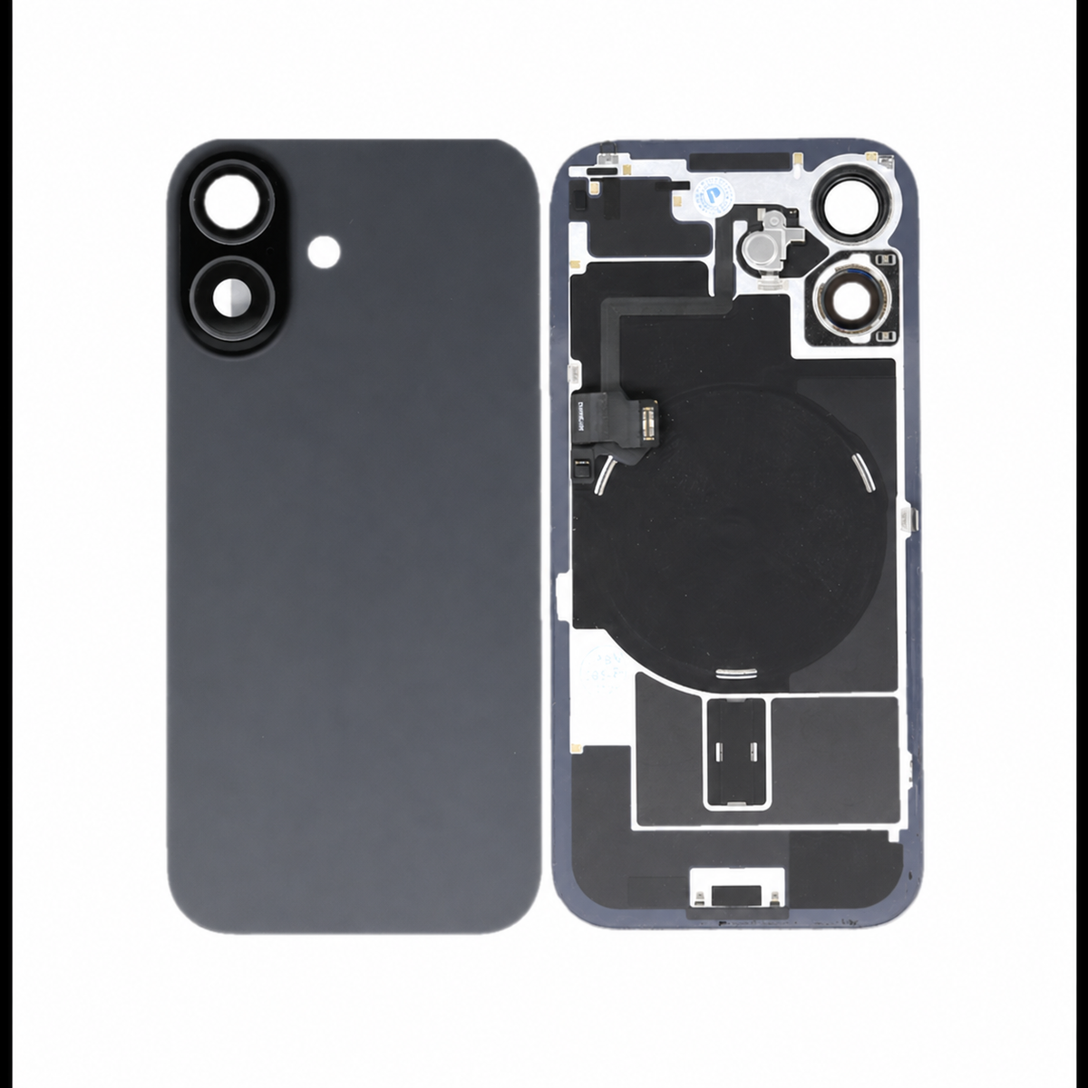 For iPhone 17 Rear Back Glass with Holder & Magnetic Ring Black