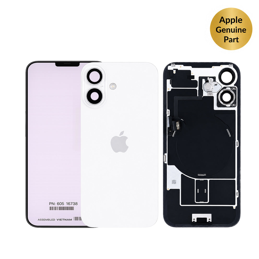 Apple Original Back Glass with MagSafe Magnet & NFC & Flashlight Flex For iPhone 16 White – 661-47030